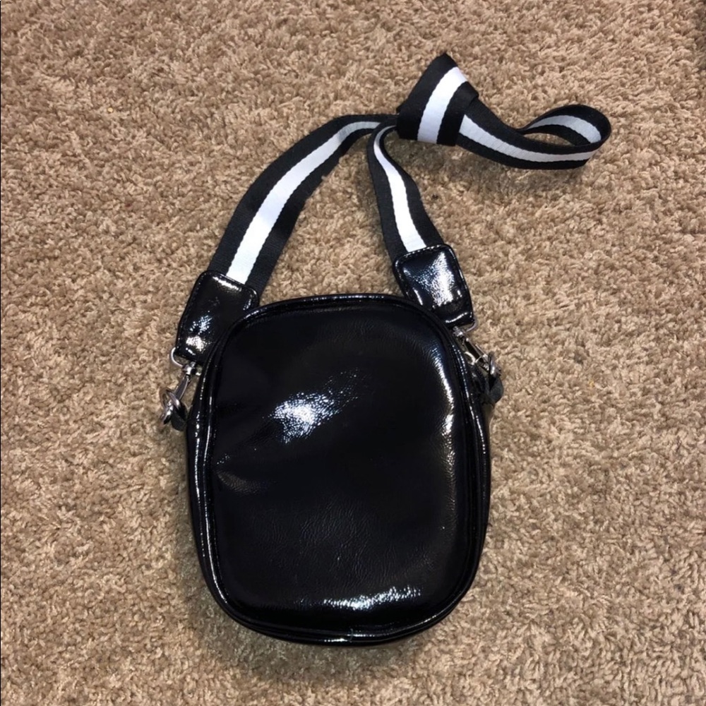 Black Shiny Crossbody Bag